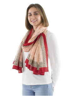 Paréo foulard coton géométrique tampons 2