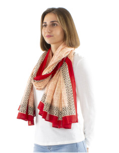 Paréo foulard coton géométrique tampons