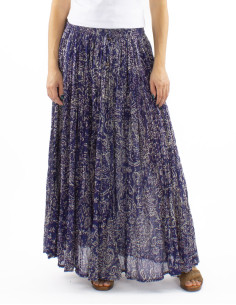 Jupe voile coton froissée imprimé Herma