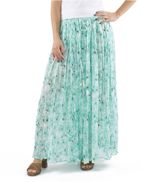 Jupe voile coton froissée imprimé Bali24