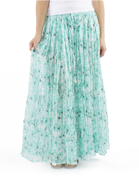 Jupe voile coton froissée imprimé Bali24