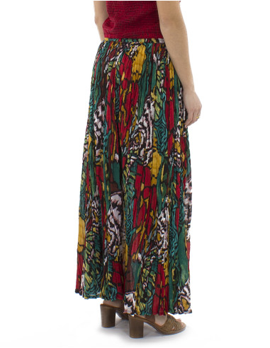 Jupe coton froissé voile imprimé Sauvage