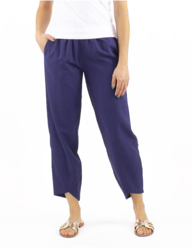 Pantalon 54% Lin 46% Viscose avec poches