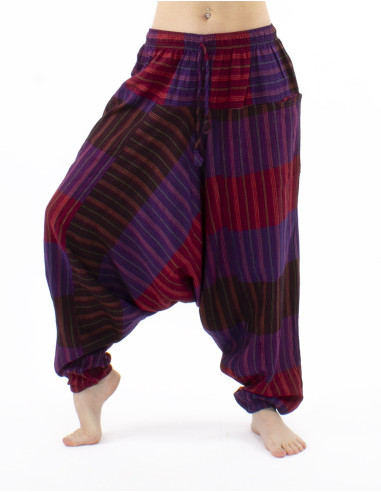 Sarouel coton rayé