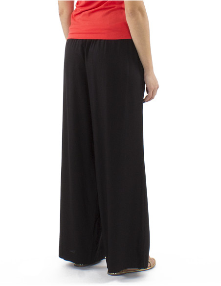 Viscose plain straight pants with elastic size