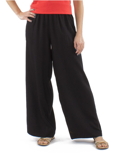 Viscose plain straight pants with elastic size