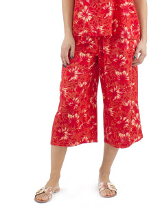 Viscose short 3 buttons pants with elastic back and Cassandra print 2