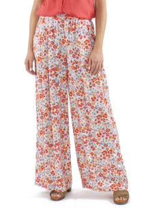 Viscose pants with large elastic belt and Pretty print 2
