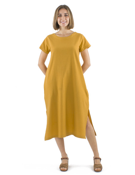 Robe longue coton sw manches courtes