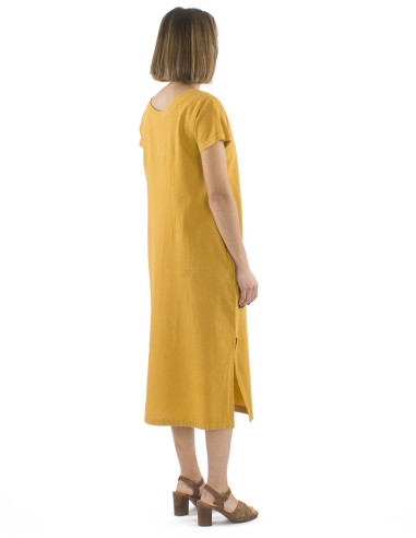 Robe longue coton sw manches courtes
