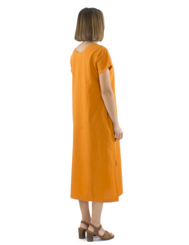 Robe longue coton sw manches courtes