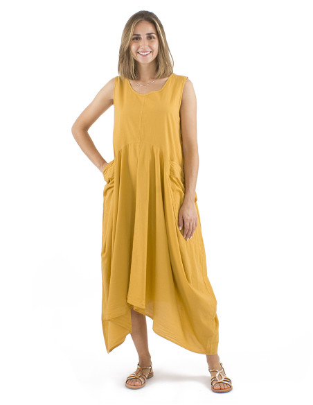 Robe longue coton sw manches courtes