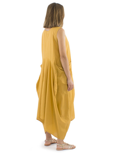 Long cotton sw sleeveless dress