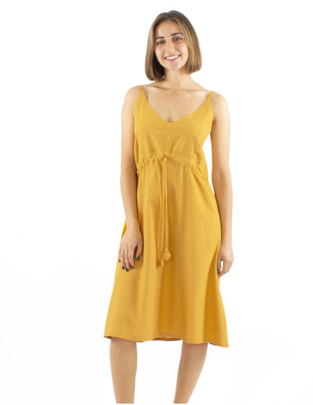 Cotton short sw dress with stripes