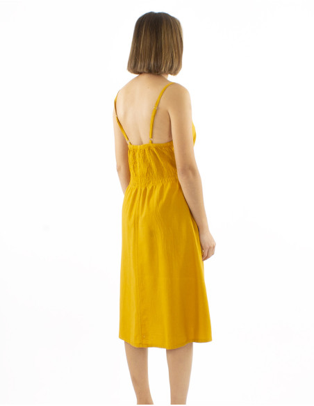 Cotton short sw dress with stripes