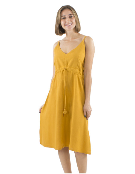 Cotton short sw dress with stripes