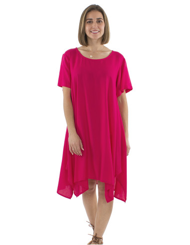 Viscose plain dress with mama short sleeves