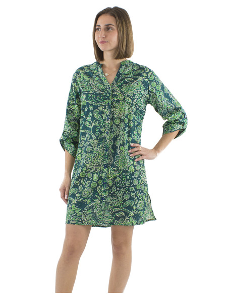 Robe tunique voile coton imprimé Herma