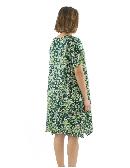 Viscose dress with mama short sleeves and Herma print
