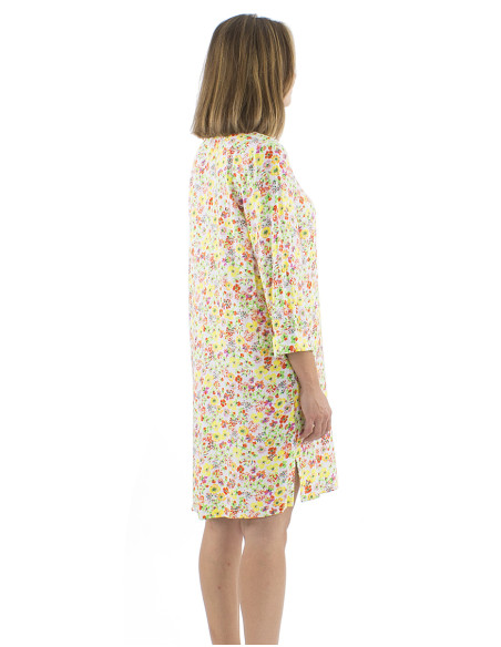 Robe tunique viscose manche 3/4 imprimé Pretty