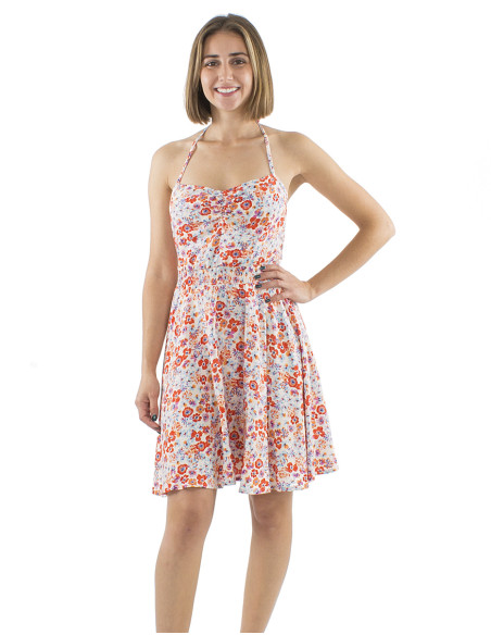 Mini robe viscose nœud dos imprimé Pretty