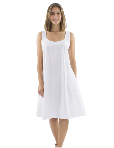 Cotton plain sw dress with large stripes