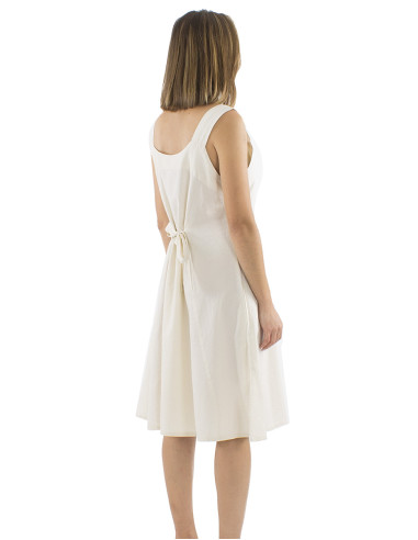 Cotton plain sw dress with large stripes