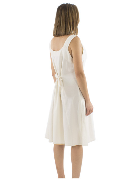 Cotton plain sw dress with large stripes