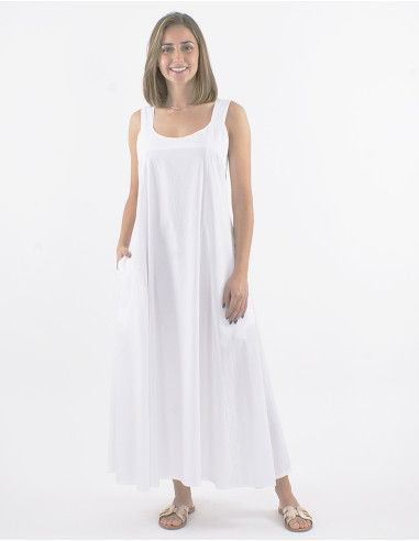 Robe coton uni longue larges bretelles sw
