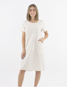 Robe coton uni manches courtes poches sw 2