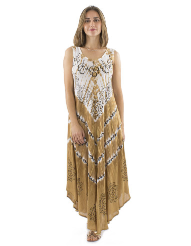 Robe crêpe viscose Tie and Dye forme parapluie