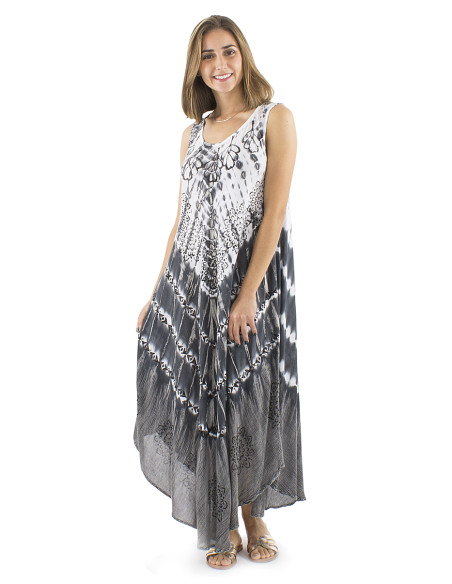 Robe crêpe viscose Tie and Dye forme parapluie