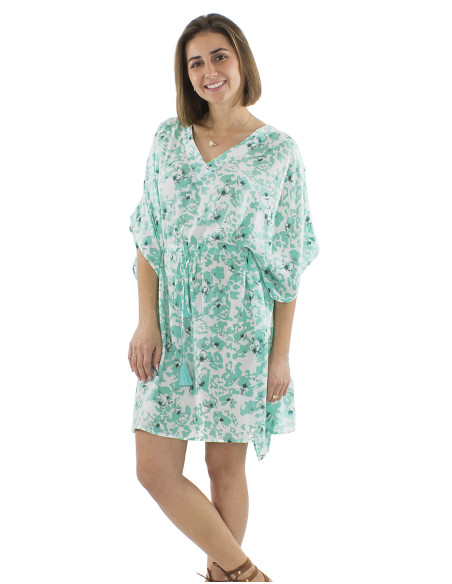 Robe kaftan viscose imprimé Bali