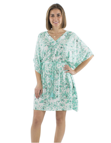 Robe kaftan viscose imprimé Bali