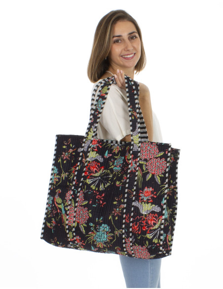 Sac coton matelassé polyester fourre-tout Hari 45x42cm