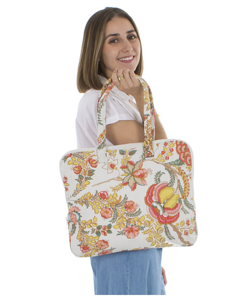 Cotton padded hari zip bag