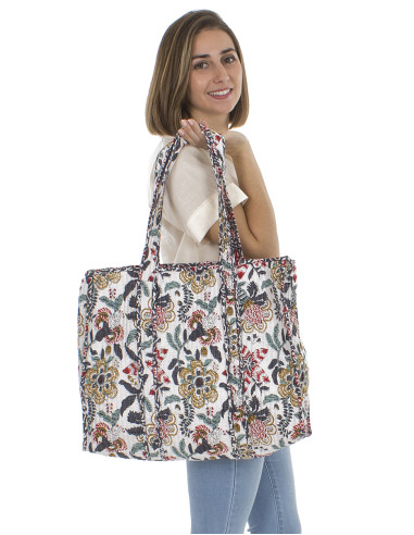 Cotton padded polyester pockets bag