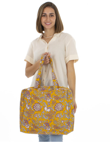 Sac coton matelassé polyester zip 40x32x10cm