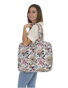 Sac coton matelassé polyester zip 40x32x10cm 2