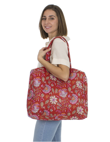 Sac coton matelassé polyester zip 40x32x10cm