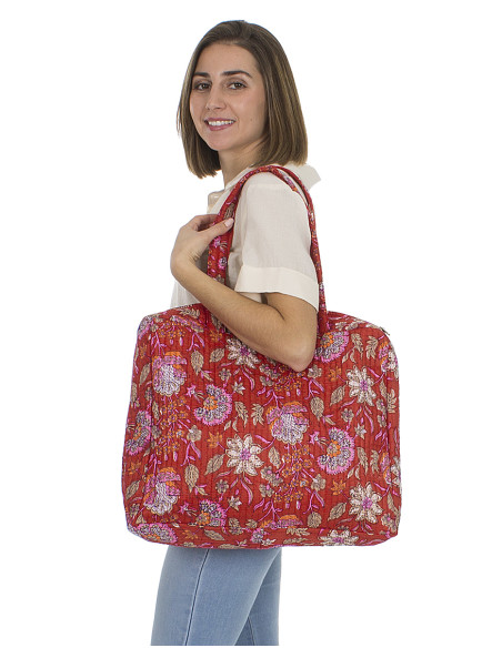 Cotton padded polyester zip bag