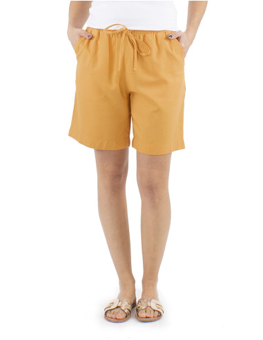Short 54% lin 46% viscose ceinture elastique
