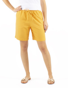 54% linen 46% viscose shorts and elastic belt