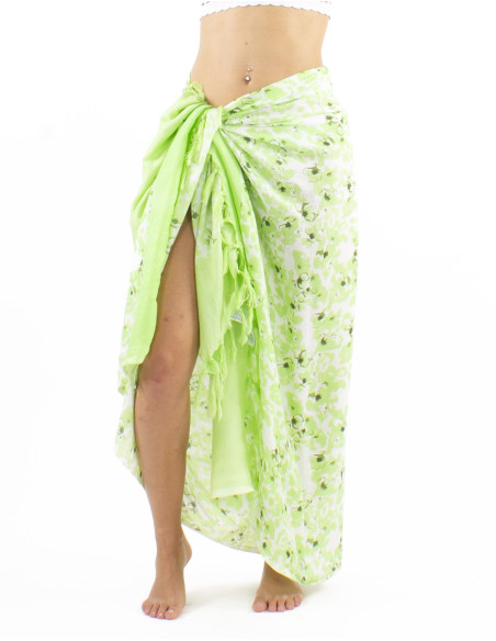 Pack of 10 Viscose fringed sarong with Bali24 print