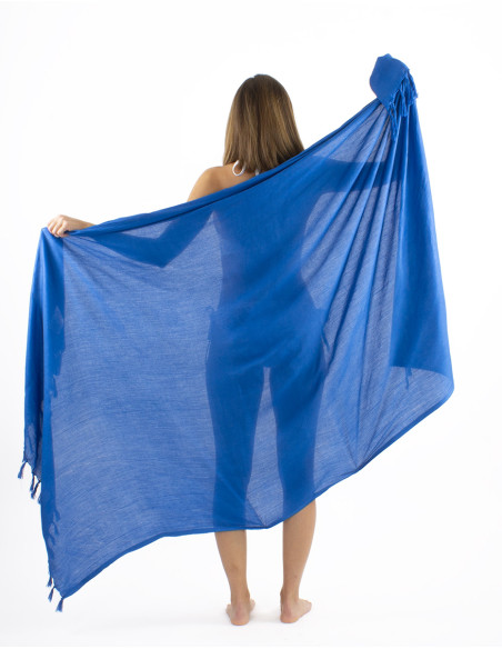 Pack de 10 sarongs viscose franges unis