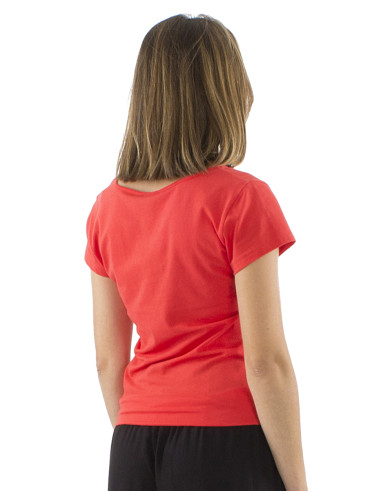 95% cotton 5% elastane plain tee shirt with short sleeves