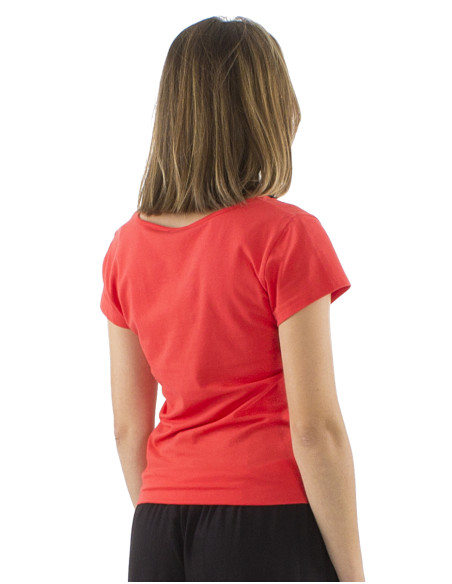 95% cotton 5% elastane plain tee shirt with short sleeves