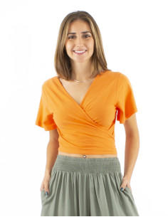 Tee shirt 95% coton 5% élasthanne uni manches courtes