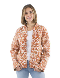 Reversible cotton jacket with 2 prints and long sleeves 2