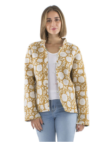 Veste coton réversible 2 imprimés manches longues